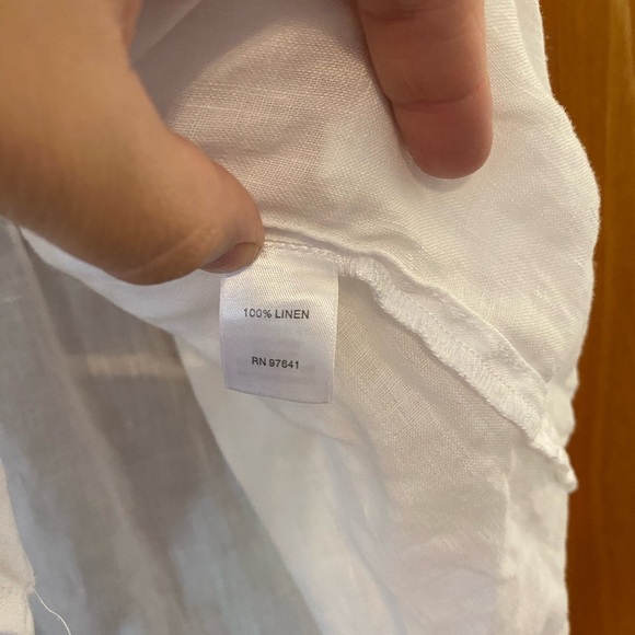 Love Linen J. Jill White Sleeveless Tank Top Beach Summer Shirt Tunic L Button - Picture 3 of 7